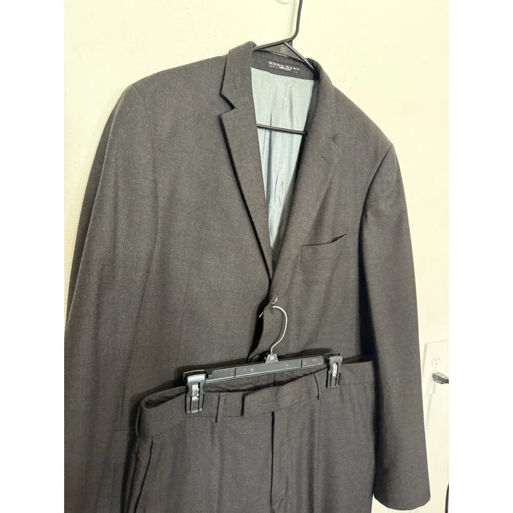 Hugo Boss Rossellini Movie Mens Suit Two Piece 44L  Gray Mens Three Button Wool
